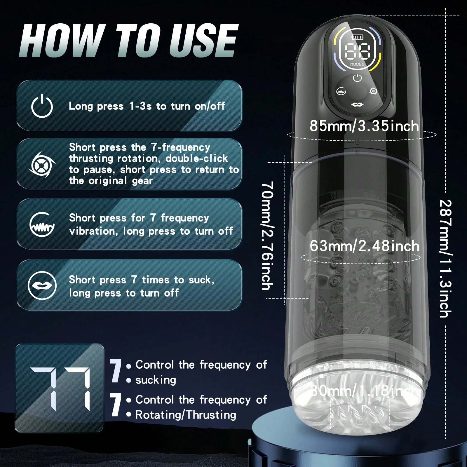 💥2025's Top-Rated Male Toy 💥 7-in-1 Pleasure Engine: LCD Control, Shape Your Size💪💪Amplify Your Pleasure😍